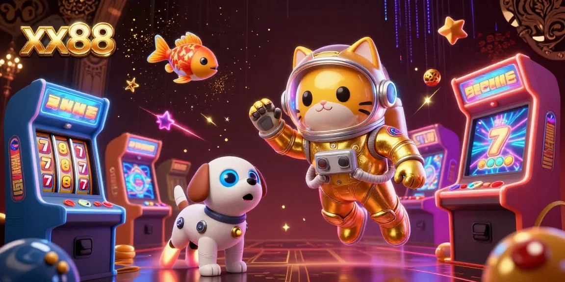 xx88 invites you to explore thrilling jackpots with this vibrant 3D casino illustration featuring dynamic game elements.