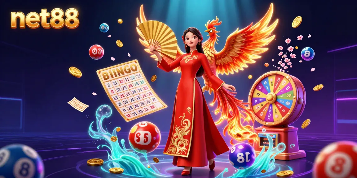Engage with net88 through vibrant casino elements and stunning visuals in a dynamic gaming scene.
