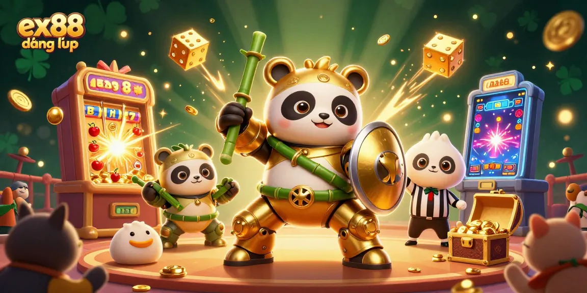 Experience exciting gaming at ex88 đăng nhập with a vibrant 3D casino atmosphere featuring dynamic characters and action.
