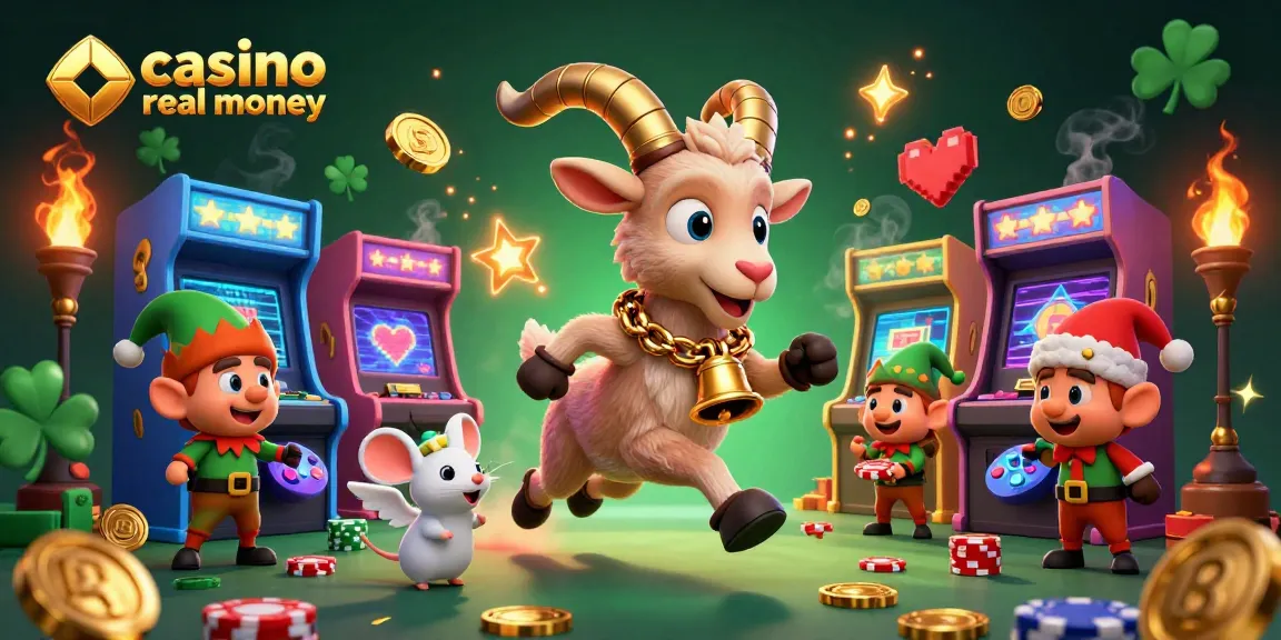 Experience the thrill at our casino real money event with gremlins stealing chips amidst vibrant games.